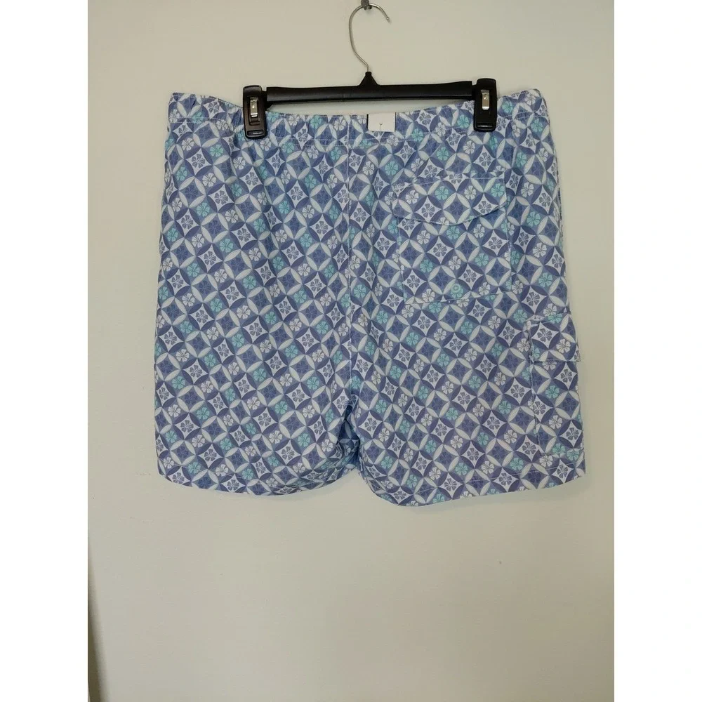 Tommy Bahama Relax Hawaiian Cargo Board Shorts Mens‎ Large Blue Lined Preppy